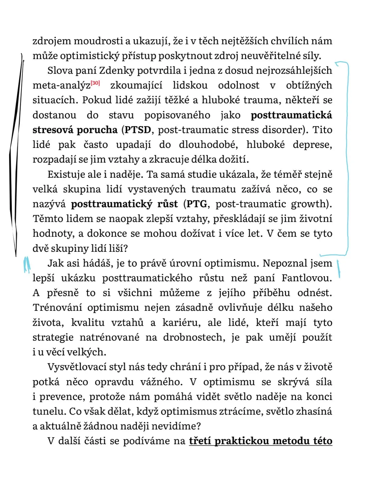Zatrzena pasaz o PTSD a posttraumatickem rustu