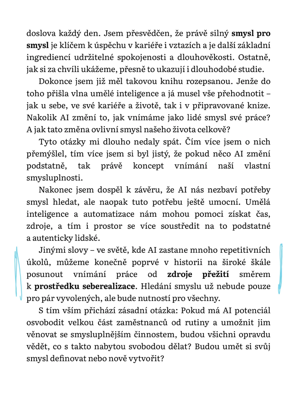 Zatrzena pasaz o AI a posunu vnimani prace